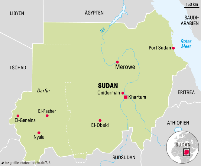 Karte von Sudan