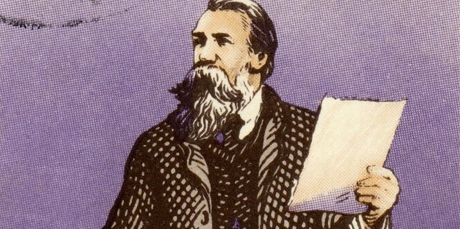 Friedrich Engels, Illustrationsdetail aus einer vietnamesischen Briefmarke