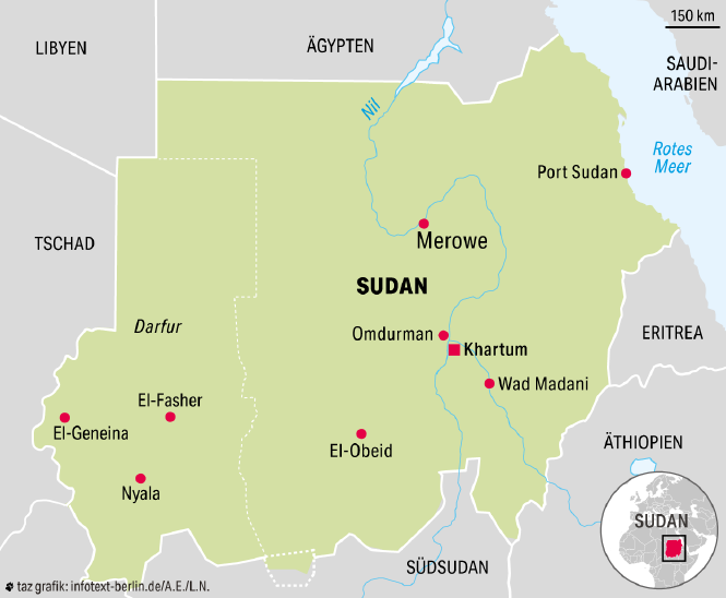 Karte von Sudan