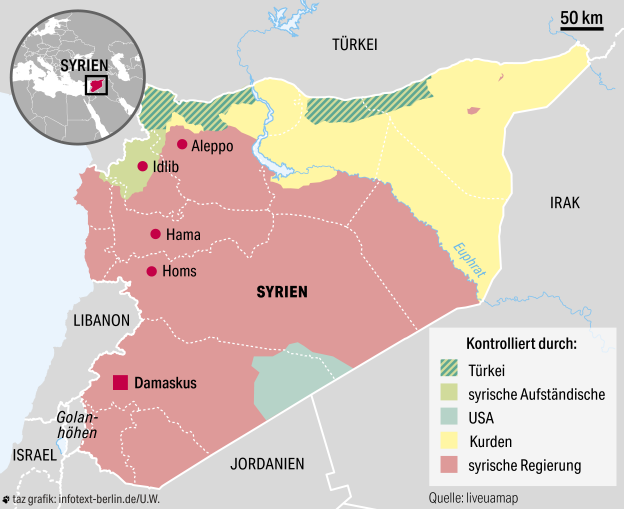 Landkarte von Syrien