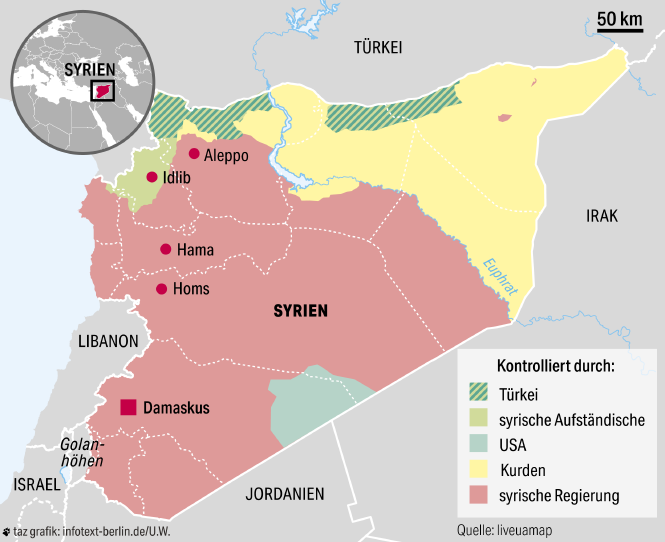 Landkarte von Syrien