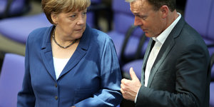 Angela Merkel und Thomas Oppermann