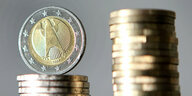 Gestappelte Euro-Münzen