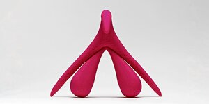 Ein pinkfarbenes Modell der Klitoris