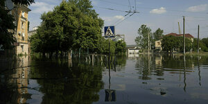 Eine überflutete Stadt