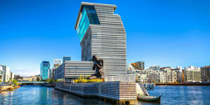 Die beeindruckende Fassade des Munch-Museums am Wasser in Oslo