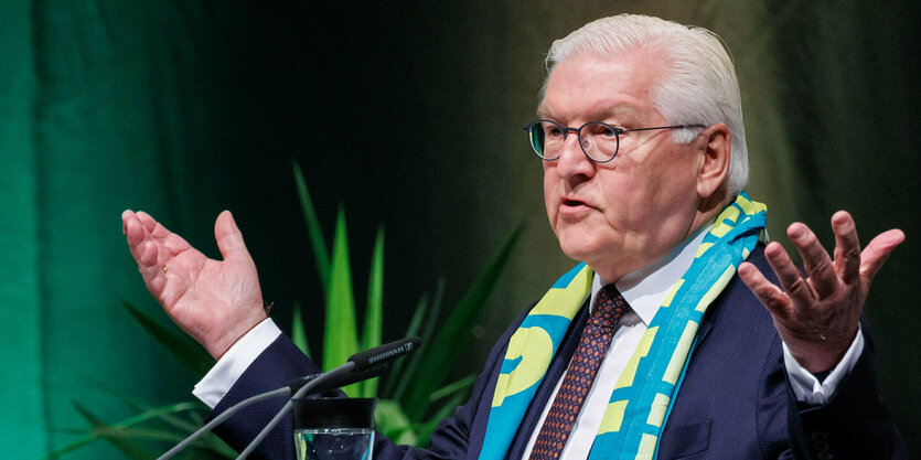 Frank-Walter Steinmeier spricht bei der Eröffnung des Kirchentages in Nürnberg.