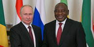 Russlands Präsident Putin und Südafrikas Präsident Ramaphosa.