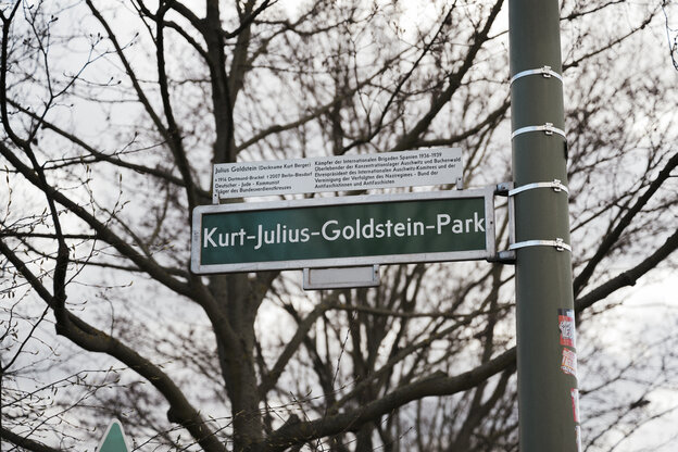 Hinweisschild zum Kurt-Julius-Goldstein-Park