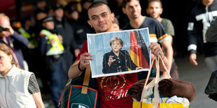 Flüchtling am Hauptbahnhof in München