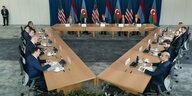 Verhandlungstisch im National Foreign Affairs Training Center in den USA