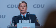 Claudia Pechstein, Olympiasiegerin im Eissschnelllauf, spricht beim CDU-Grundsatzkonvent