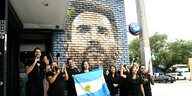 Messi-Gemälde auf einer Mauer