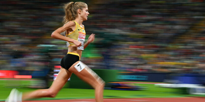 Umbauten im Umfeld: 5.000-Meter-Europameisterin Konstanze Klosterhalfen.