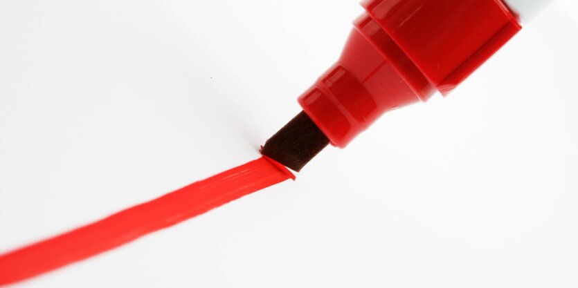 Ein roter Stift