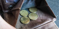 Münzen in einer Geldbörse