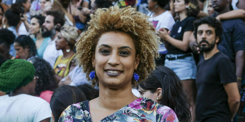 Marielle Franco bei einer Demonstration.