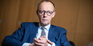 Friedrich Merz, CDU Bundesvorsitzender und Fraktionsvorsitzender der CDU/CSU Fraktion, aufgenommen bei einem Interview mit der dpa