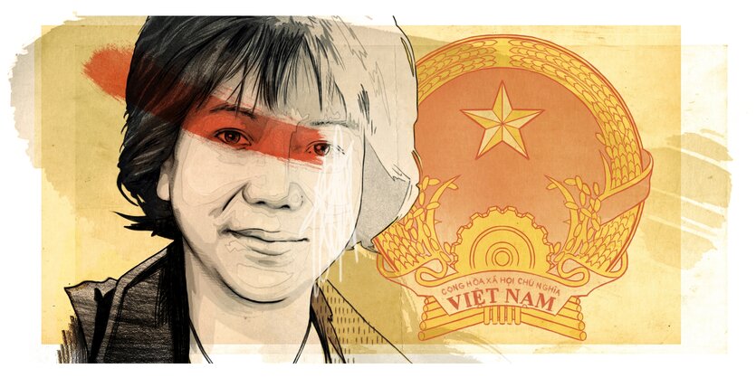 Eine Illustration des Gesichts der Vietnamesin Ngyuen Thi Thanh Nhan