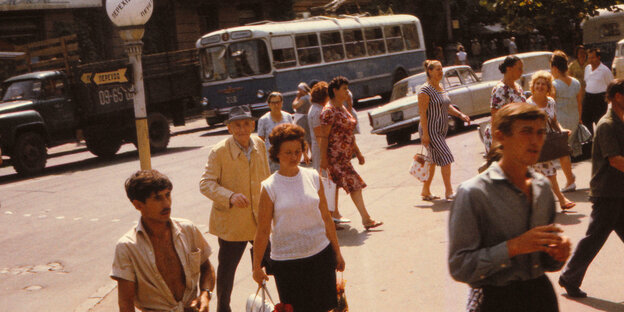 Straßenszene in Odessa in den 1970er Jahre