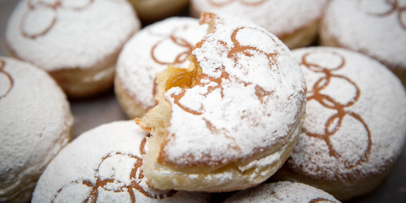 Pfannkuchen mit dem Olympia-Logo