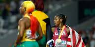 Die 100-Meter-Läuferinnen Shelly-Ann Fraser-Pryce (Jamaika) und Sha’Carri Richardson (USA)