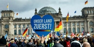 AfD Anhänger vor dem Bundestag