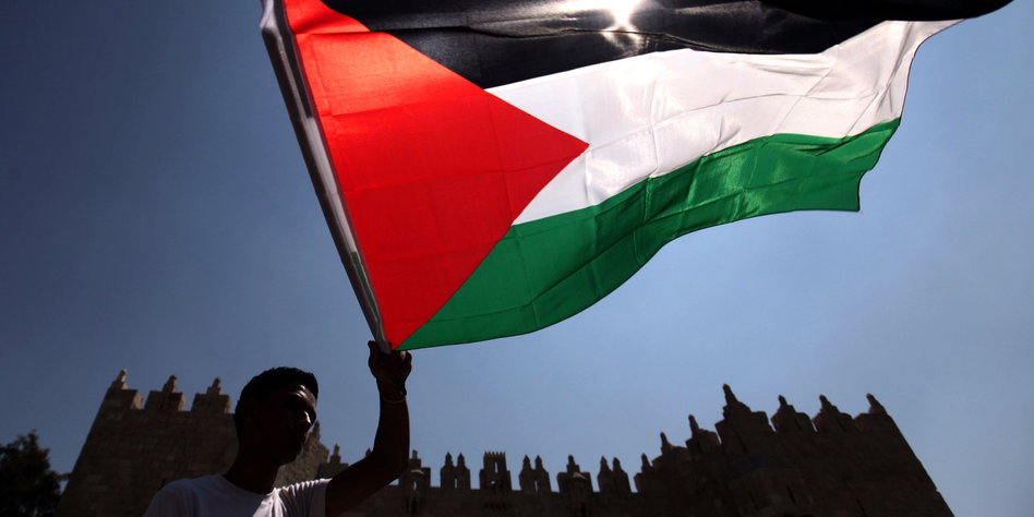 Wehende Flagge Des Palästina Landes Für Nationalfeiertag Von