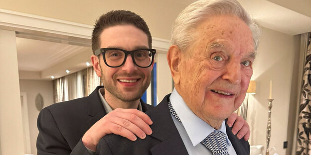 George Soros mit seinem Sohn Alexander.