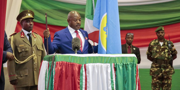 Burundis Präsident Pierre Nkunrunziza bei seiner Amteinführung im August.