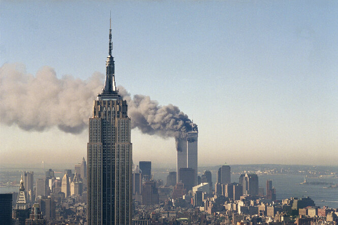 Das brennnende World Trade Center in New York.