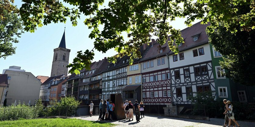 An der Krämerbrücke in Erfurt