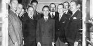 Historische Aufnahme von Reichspropagandaminister Joseph Goebbels nach der Verkündung des Schriftleitergesetzes