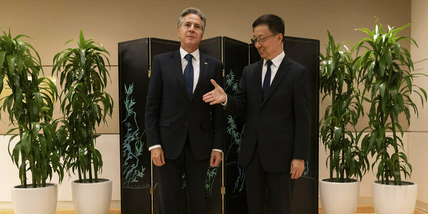 Außenminister Blinken und Vizepräsident Han Zheng.