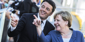 Renzi und Merkel auf der Expo in Milano