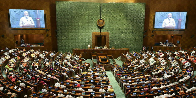Blick in den Saal des indischen Parlaments
