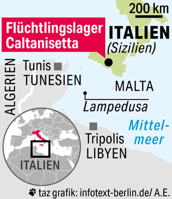 Eine Karte von Lampedusa