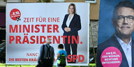 Wahlplakat von Nancy Faser mit dem Slogan: Zeit für eine Ministerpräsidentin