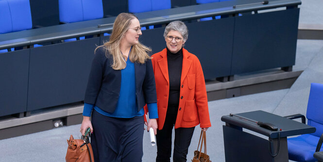 Fraktionsvorsitzende Dröge und Haßelmann im Bundestag.