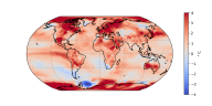 Eine Weltkarte zeigt wie viel heißer die Welt im Jahr 2023 war im Vergleich zu den Jahren 1961-1990