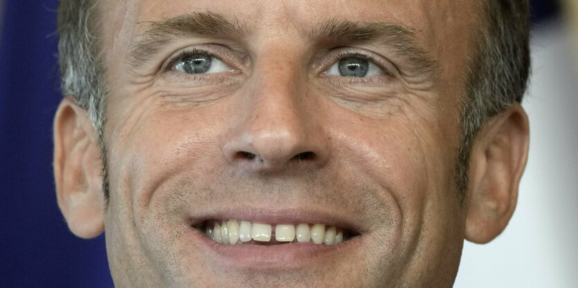 Nahaufnahme Präsident Macron.