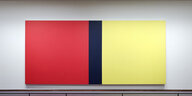 Von einem blauen Farbstreifen getrennte rote und gelbe Farbfelder: Barnett Newmans "Who's Afraid of Red, Yellow and Blue IV"