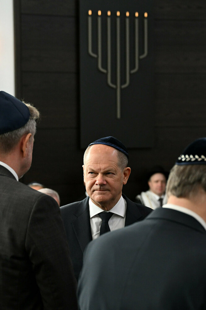 Olaf Scholz mit Kippa