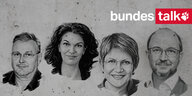 Portraits von Pascal Beucker, Ulrike Winkelmann, Sabine am Orde und Daniel Bax