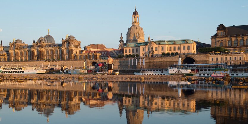 Blick auf Dresden und die Elbe.