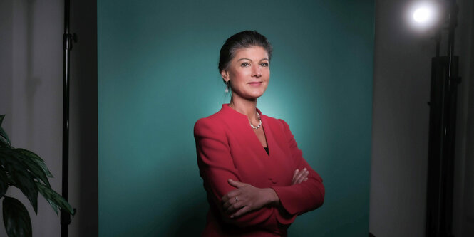 Portrait von Sahra Wagenknecht.