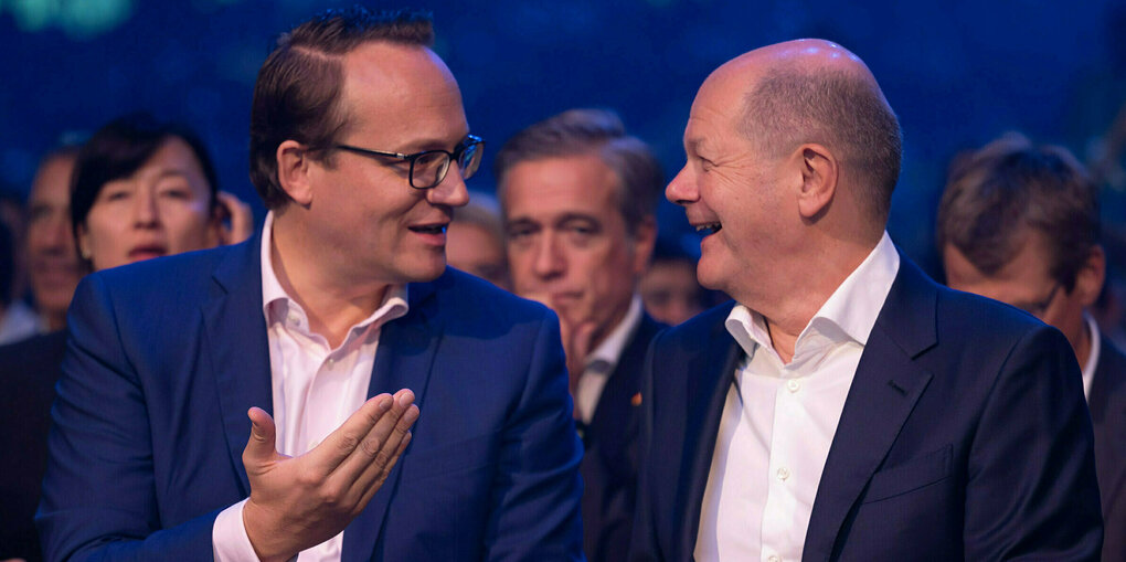 Olaf Scholz im Gespräch mit Markus Krebber