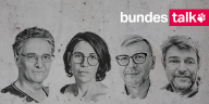 Porträts von Wolf-Dieter Vogel, Judith Poppe, Ulrich Gutmair und Bernd Pickert