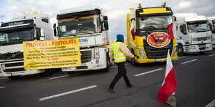 Polnische LKW streiken