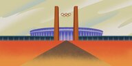 Illustration des Berliner Olympiastadions